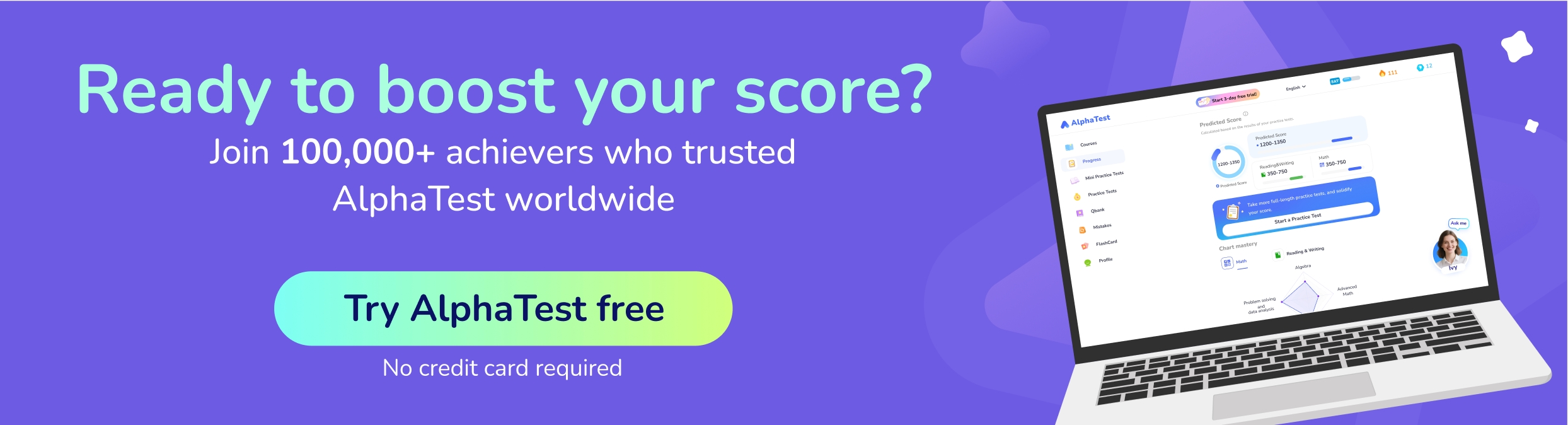 Learn 4x faster and gain 240+ points with AlphaTest