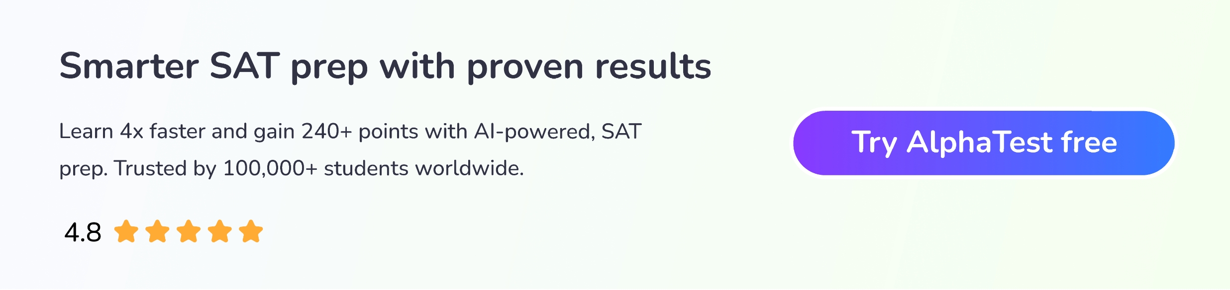 Learn 4x faster and gain 240+ points with AlphaTest