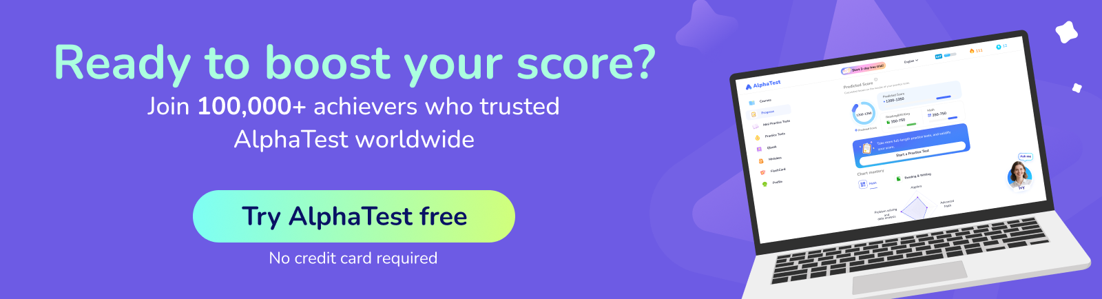 Learn 4x faster and gain 240+ points with AlphaTest